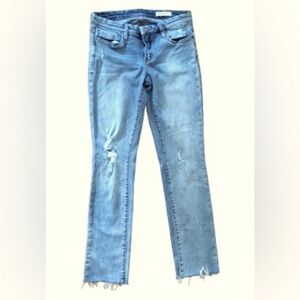 Blank NYC Light Wash Low Rise Distressed Straight Leg Jean Size 27